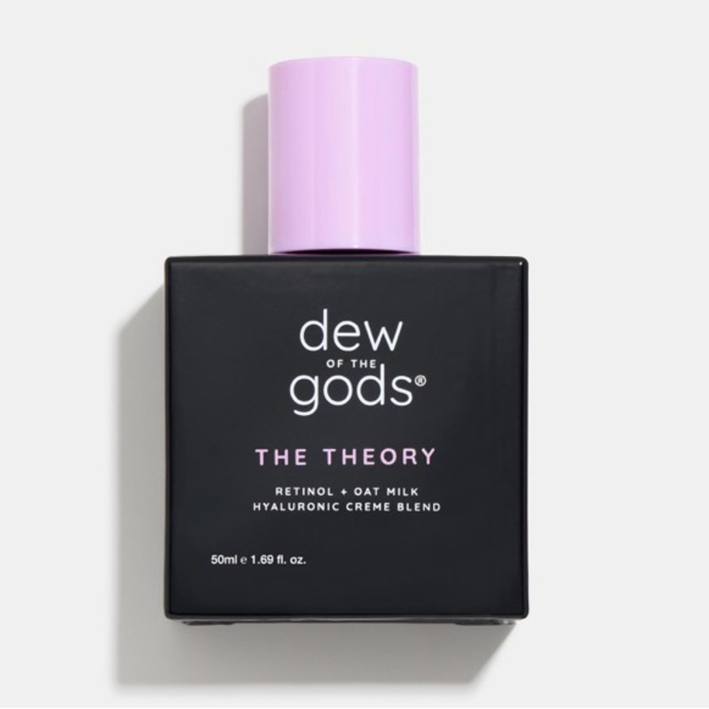Dew of the gods.  The Theory. Retinol Oat Milk Hyaluronic Crème Blend